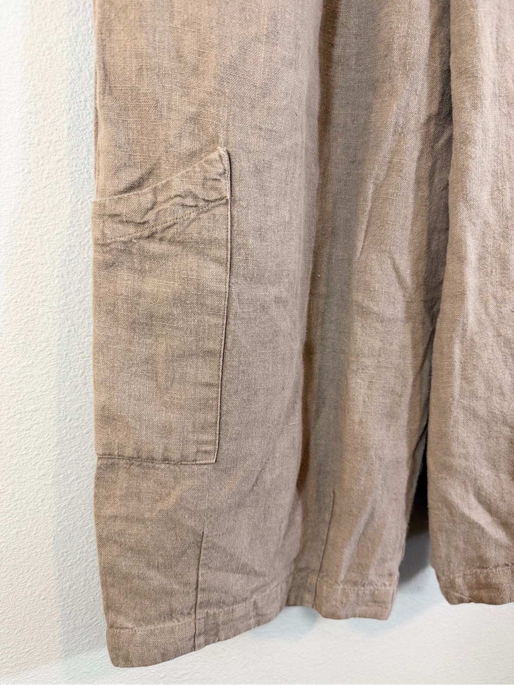 Bryn Walker Wide Leg Crop Linen Pants XS Light Taupe Brown Lagenlook Minimalist - Picture 3 of 9
